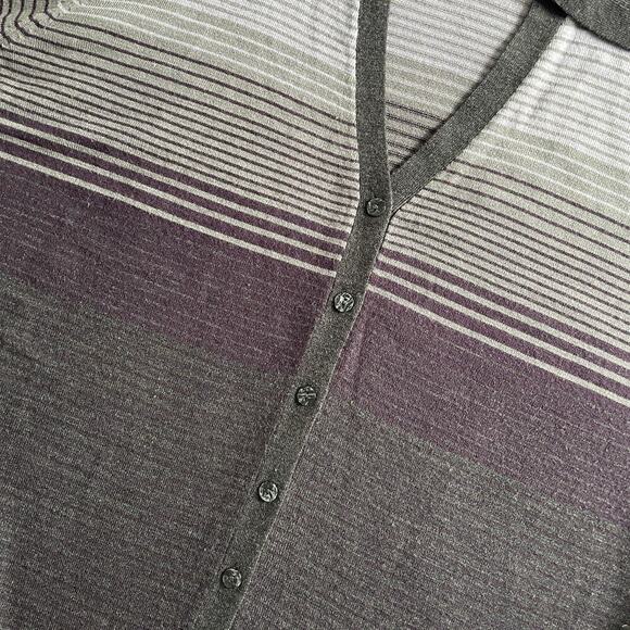 Dark Academia Collared Cardigan Plus 4X Striped Classic Prep VTG 90s Geek Button - Picture 4 of 10